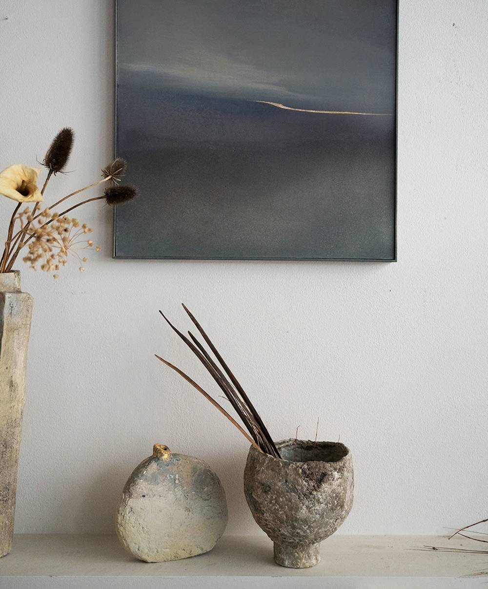 Sculpture painting wabisabi homedecor interior atmosphere, living and modern luxury in purest form.