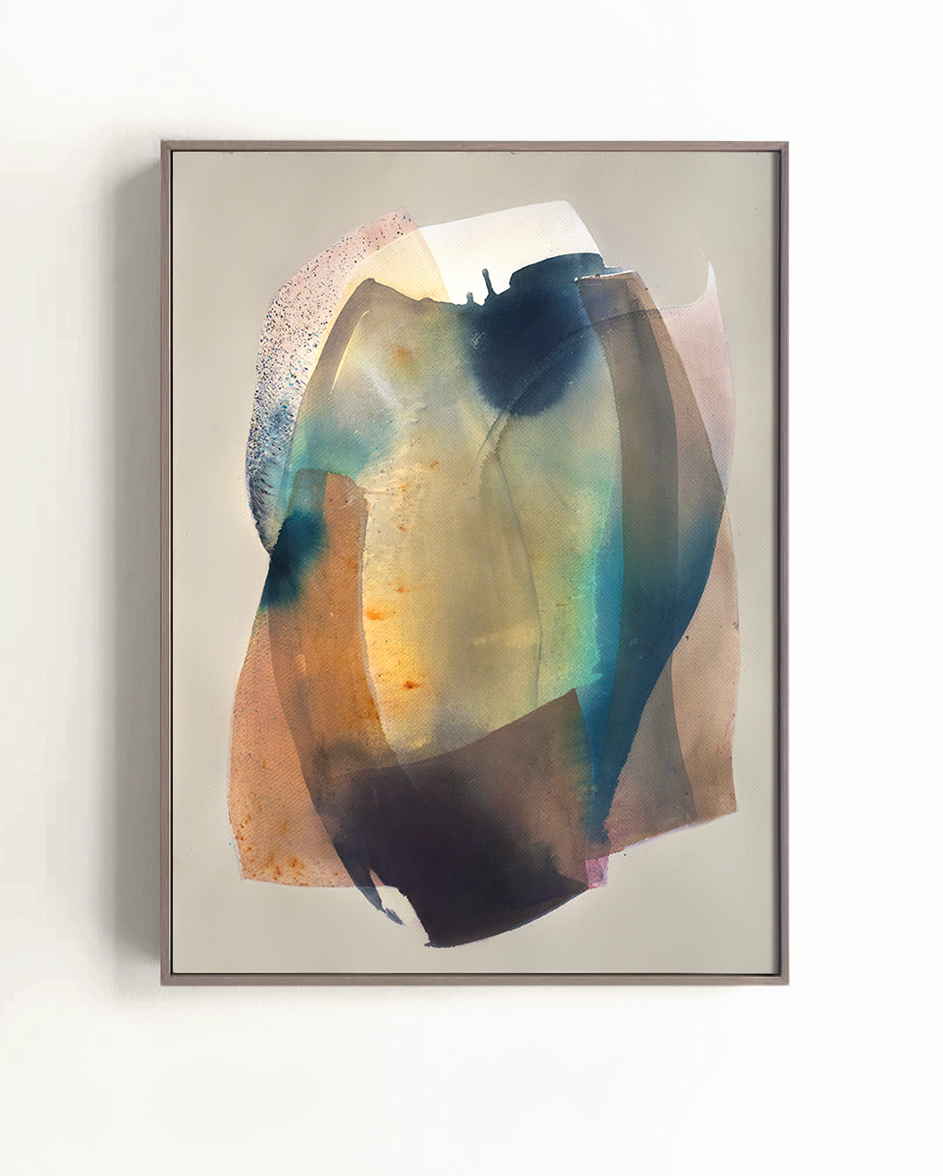 Entwined fluid thoughts | Sabrina Garrasi, Materials: Watercolor, acrylic and pigments on 100% cotton paper "Amalfi&qu - view 3